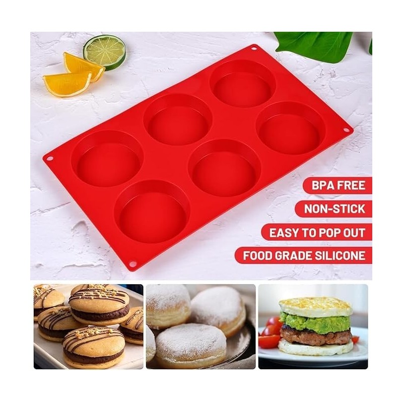 Caketime Silicone Muffin Top and Egg Mold Pan – 3-Inch