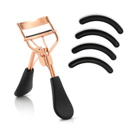Inge Eyelash Curler | 5 Replacement Pads Lash Curler Eye Lash Curler Lash Lifter | Fitting All Eye Shapes no Pinching | Rose Gold