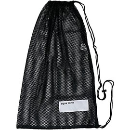 Drawstring Sports Equipment Mesh Bag for Swimming Beach Diving Travel Gym (Black-2)