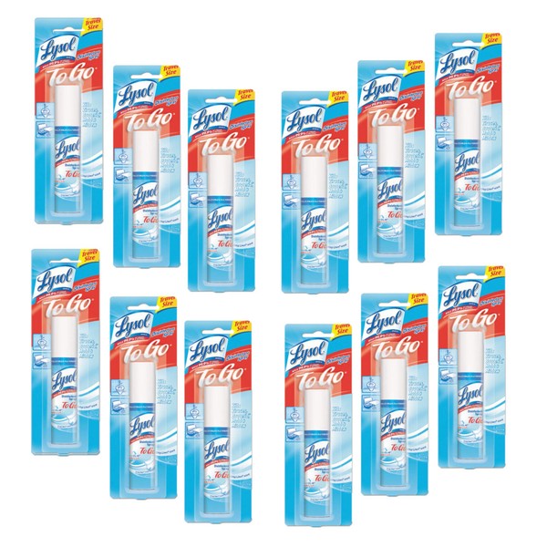 LYSOL Disinfectant Spray to Go, Crisp Linen Scent 1 oz (Pack of 12)