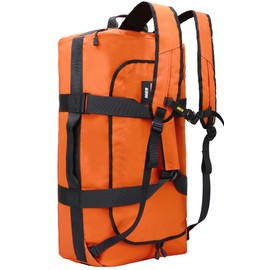 MIER 40L Backpack Duffle for Men Heavy Duty Duffel Bag with Backpack Straps for Travel, Gym, Sports, Convertible and Water Resistant, Orange