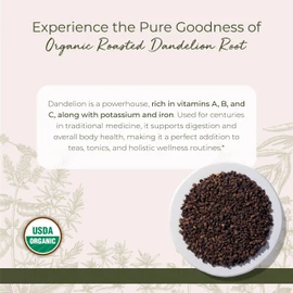 Starwest Botanicals Organic Roasted Dandelion Root - Loose Leaf Herbal Tea, Supports Digestion, Cut & Sifted, Certified Kosher, Non-GMO, Caffeine-Free - Bulk 1 lb Bag