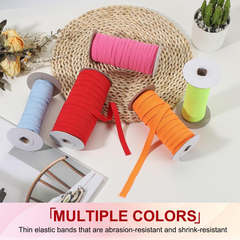 PATIKIL Elastic Bands 6mm x 45 Meters, Polyester Flat Elastic