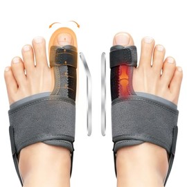 Bunion Corrector Big Toe Straightener with 0° & 10° Toe Pads, Adjustable Toe Straighteners for Bent Toes,Hallux Valgus Corrector Double Non-slip Strap for Day Night Support