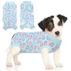 SAWMONG Blue Leopard Dog Recovery Suit (Small, 3-7lb), Breathable Polyester
