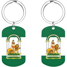 Llavero universal de metal con bandera de Andalucía, accesorios para hombres y mujeres