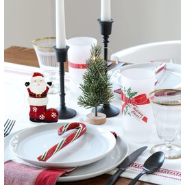 Santa with Boot Christmas Holiday Salt & Pepper Shaker Set- Festive Adorable Red Ceramic Home Decor, Novelty Tabletop Feature and Ideal Gift for All by Hanna’s Handiworks