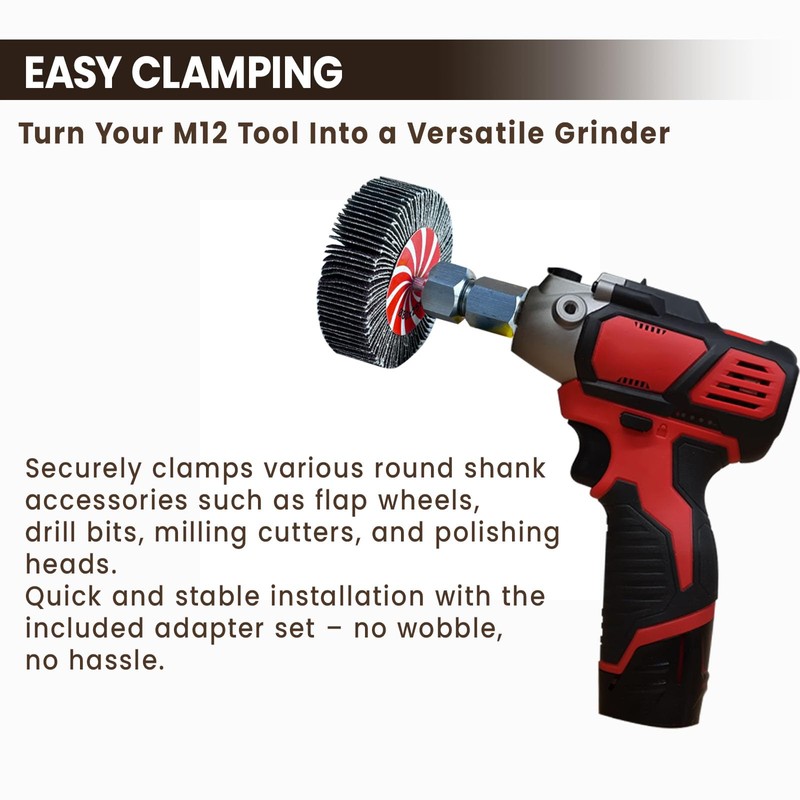 M9 Threaded Collet Adapter for Milwaukee M12 Polishers or Sanders,