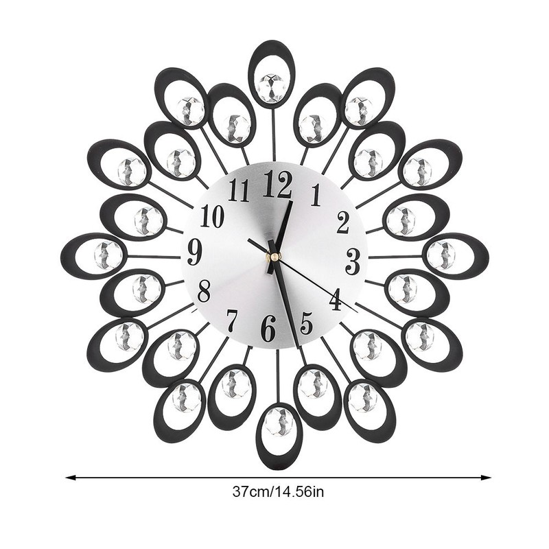 European Style Flower Clock Iron Art Battery Operated Mute Easy