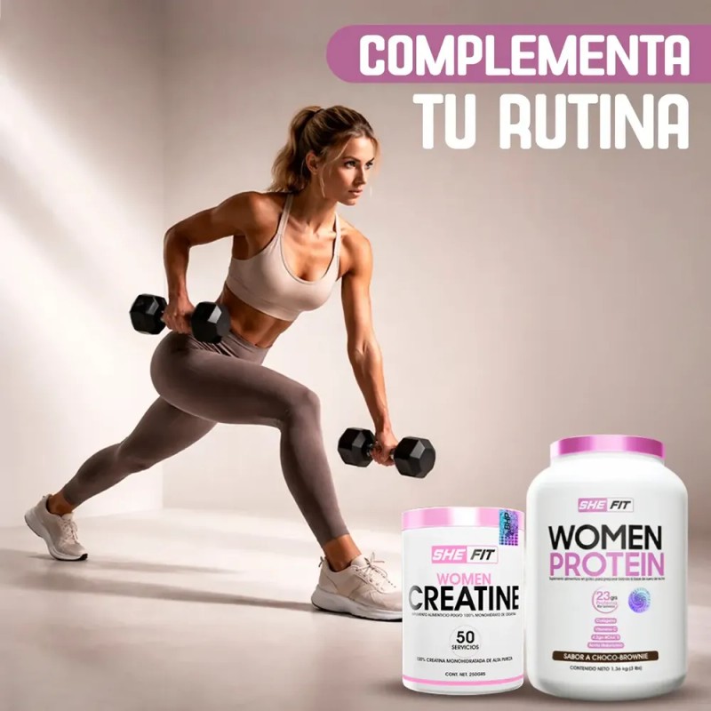 SHE FIT Women Creatina 250 Gr 50 Serv Sabor Sin