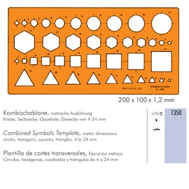 Graphoplex multi-symboles/Contour Cross Sections Orange Transparent