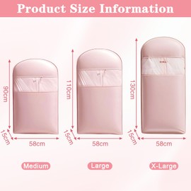 Space-saving garment bag, garment bags with compression zip, clothing cover for down jacket, suit, dresses, coats, jackets, clothes cover, clothes bag, mothproof, garment bag (M)