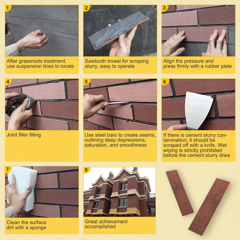Zoeteoz 4 Pcs Faux Brick Dimensional Wall Panel, 8.54'' X