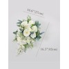 Rinlong 10.6" Wide White Sage Artificial Cascading Wedding Bouquets for