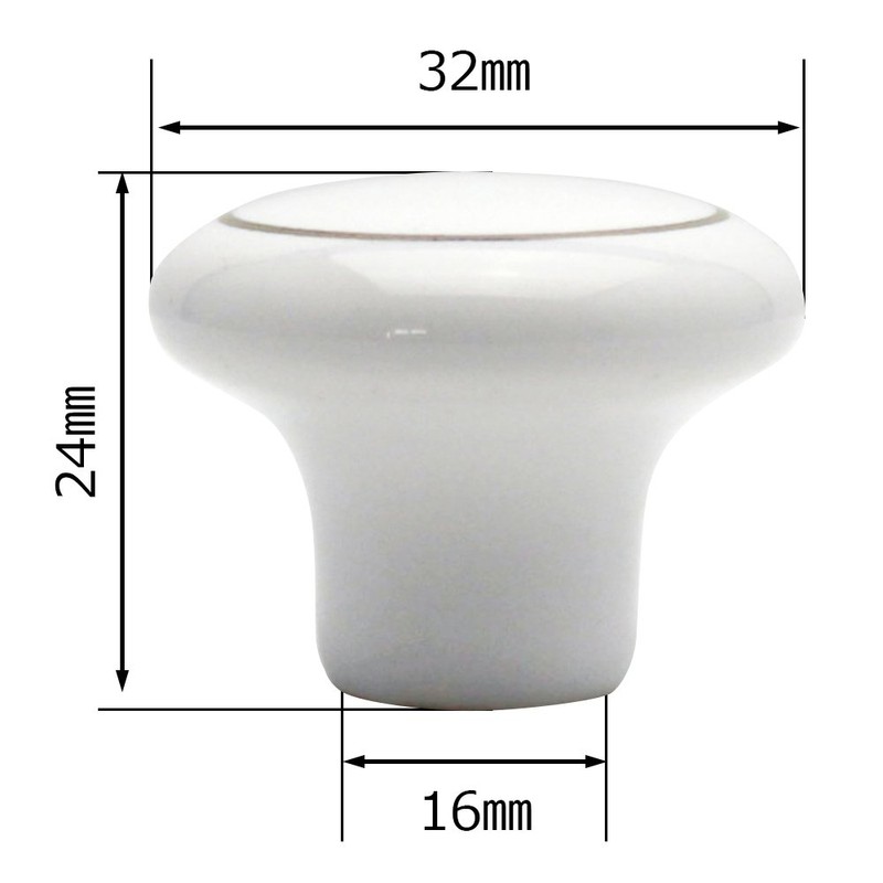 WAKI TW-161 Ceramic Knob, Platinum Ring, 1.3 inches (32 mm)