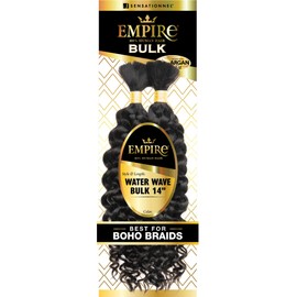 Sensationnel Empire bulk hair braiding - water wave bulk 14inch human hair with for knotless box or curly loose wave hair styles - HH Empire water wave bulk 14 inch (613 BLONDE)