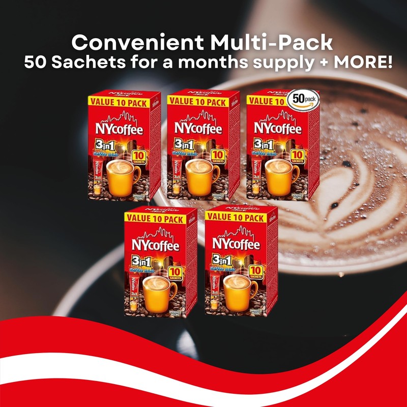 50 x NY Coffee 3 in 1 Sachets White Coffee