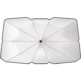 Genérico Parasol Paraguas para Coche Protector Térmico Plegable Parasol de Ventanilla Tipo Paraguas Parabrisas Para Autocaravana, Camión, Aparcamiento, Viajes Largos, Playa Y Conductores