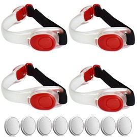 Premium LED Light Up Armband, Reflective Adjustable Wearable Silicone Running Belt Strap / Waterproof Glow in the Dark for Running Jogging Walking Cycling Concert Camping Outdoor Sports (Red)