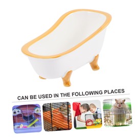Levemolo Hamster Ceramic Bathtub Guinea Pig Sand Bath Guinea Pig Sand Basin Hamster Bath Basin Guinea Pig Bath Holder Rat Sand Bathtub Ceramic Hamster Toilet Hamster Sand Bath