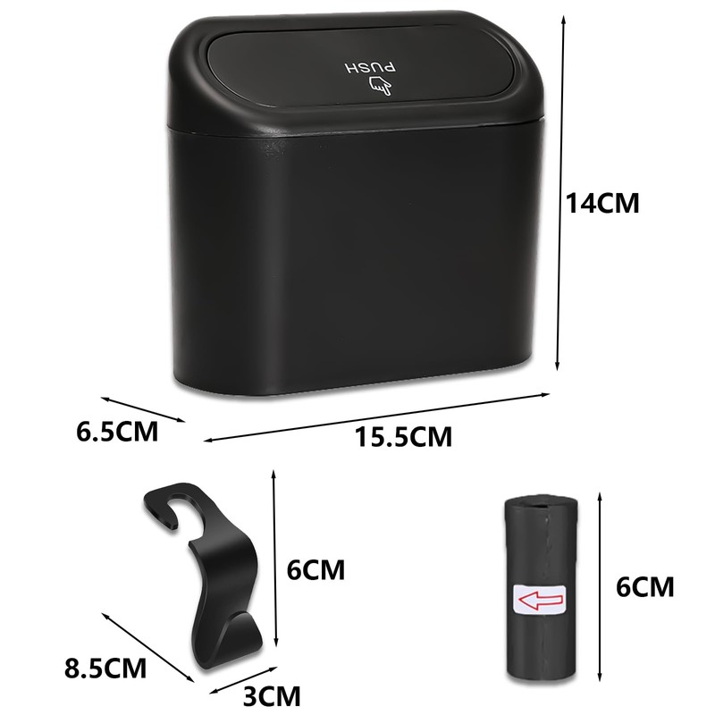 DYOUen 2pcs Car Trash Can Small With Trash Bags And