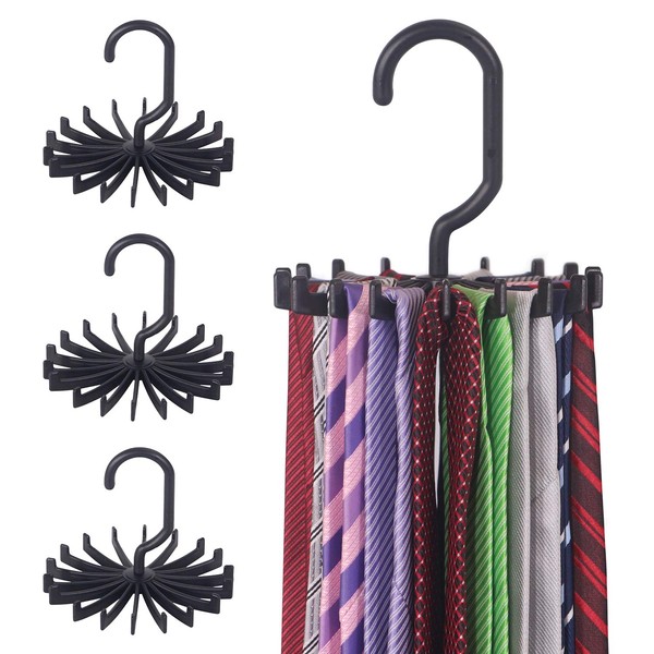 4 Pack Tie Rack Hanger Holder Hooks Organizer for Mens,