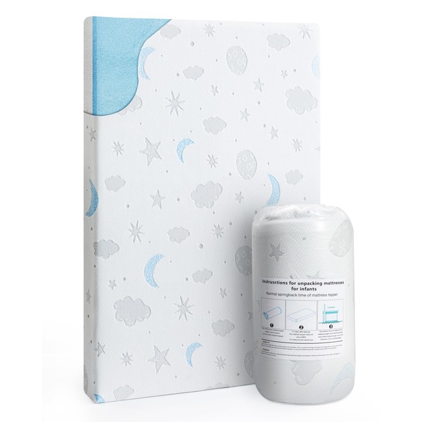 Pack and Play Mattress 38x26'' Breathable Soft Plush Memory Foam