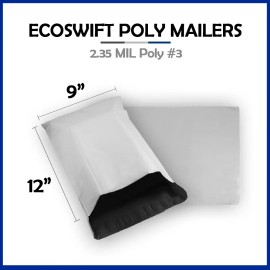 EcoSwift 1 9x11 EcoSwift Poly Mailers Plastic Envelopes Shipping Mailing Bags 2.35MIL