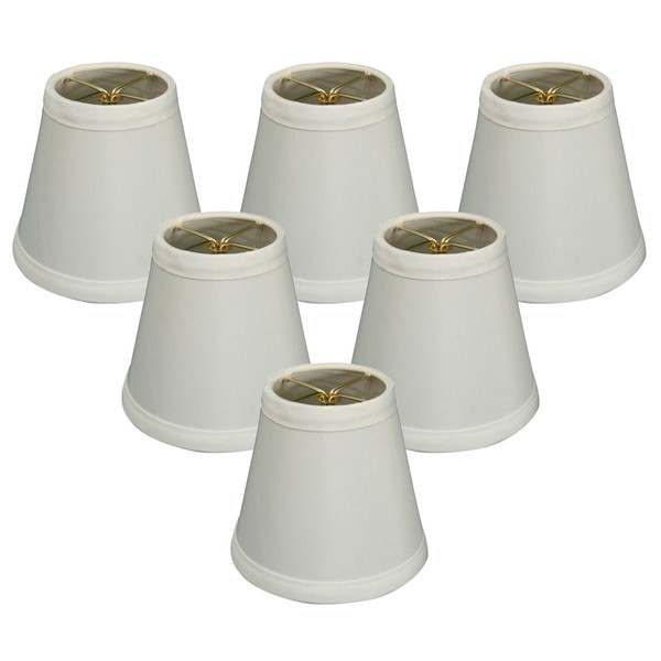 Royal Designs"Empire Clip on Chandelier Lamp Shade, White, 3"" x 4.25"" x 4.25""" (CS-981-5WH-6)