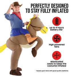 Adult Horse Ride On Inflatable Costume Fancy Dress Outfit Mens Womens Costumes