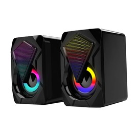 Tofficu 1 Pair USB Computer Speaker Stylish Portable Voice Box for Home Office and Gaming Interference Design with Enhanced Volume Compatible with Laptops and Desktops Style