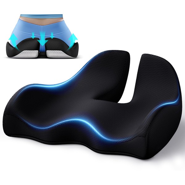 Benazcap Medium Large Memory Seat Cushion for Office Chair Ergonomic