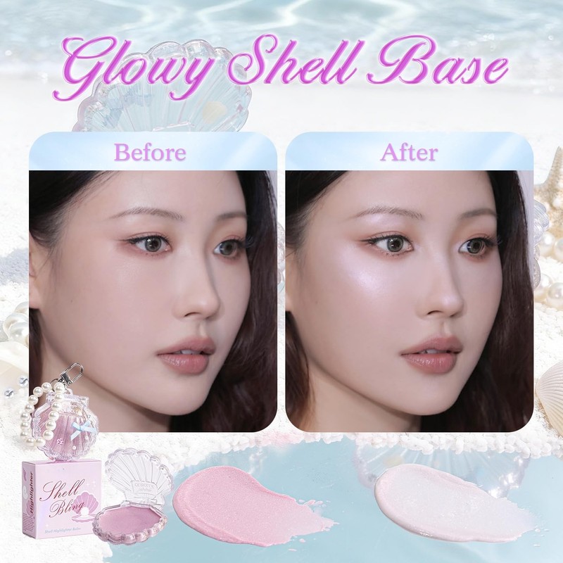 Shell Design Multi-Cream Eyeshadow Seashell Shape Cream Balm Teak Highlight