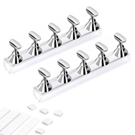 Etercycle - Soporte de exhibición de uñas acrílico para manualidades, soporte magnético para práctica con arcilla adhesiva reutilizable para herramientas de manicura con punta de uñas postizas (2