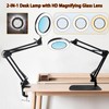 15X Magnifying Glass Lamp with Clamp and Stand, 72 LEDs