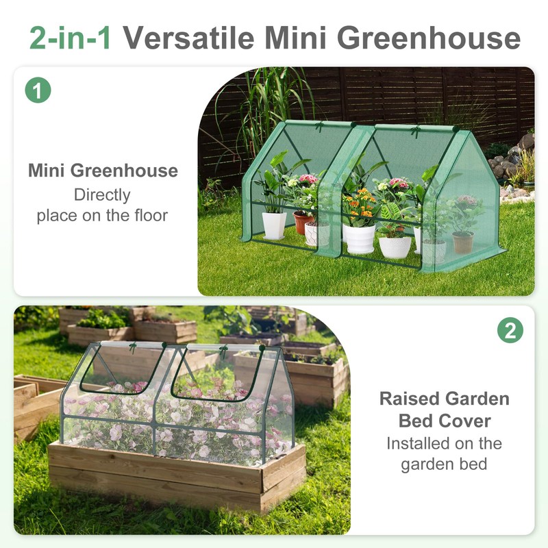 Aoodor 6 x 3 x 3 ft Mini Greenhouse with