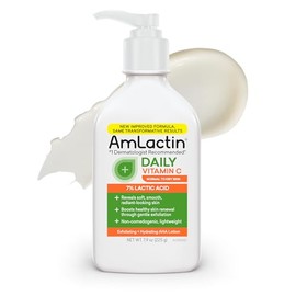 Amlactin Loción Diaria Con Vitamina C: Loción Corporal De 7,9 Oz Con 7% De Ácido Láctico, Exfoliante Y Humectante Iluminador Para Pieles Secas 7,9 Onzas Líquidas (Paquete De 1)