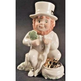 Lenox Irish Leprechaun Figurine with Pot of Gold and Shamrocks ~ 828437 ~ NIB