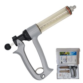 Semi Automatic Continuous Drench Gun Auxiliary Livestock Adjustable Continuous Repeating Syringe Cattle Goats Pig (50ML)