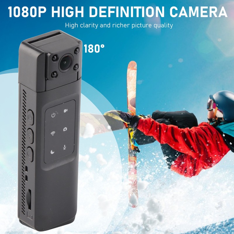 Body Mounted Camera with Back Clip 1080P Wifi Night Vision