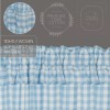 VHC Annie Buffalo Blue Check Ruffled PRAIRIE SHORT PANEL CURTAIN