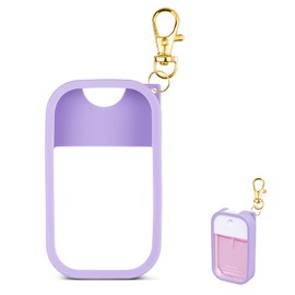 VANEST Silicone Case Compatible with Touchland Hand Sanitizer Spray, Protective Case with Keychain for Power Mist and Glow Mist 1 fl oz, Hand Sanitizer Spray Accessory (Purple, 1 Pack)