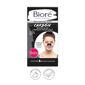 Biore Bandas de Limpieza Profunda con Carbon Natural, 6 Piezas