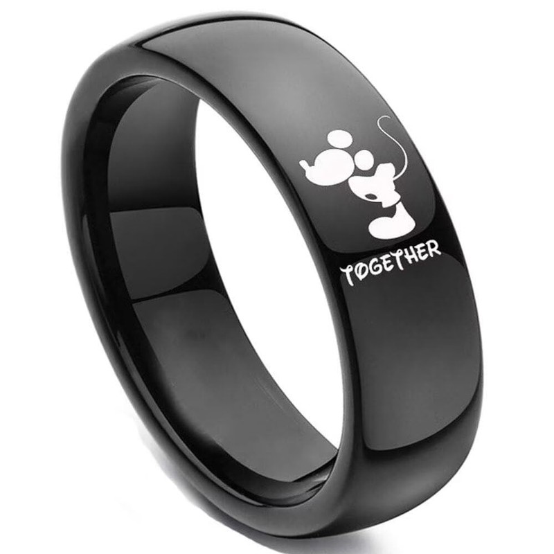 XAHH His and Hers Matching Set Couple Titanium Steel Rings