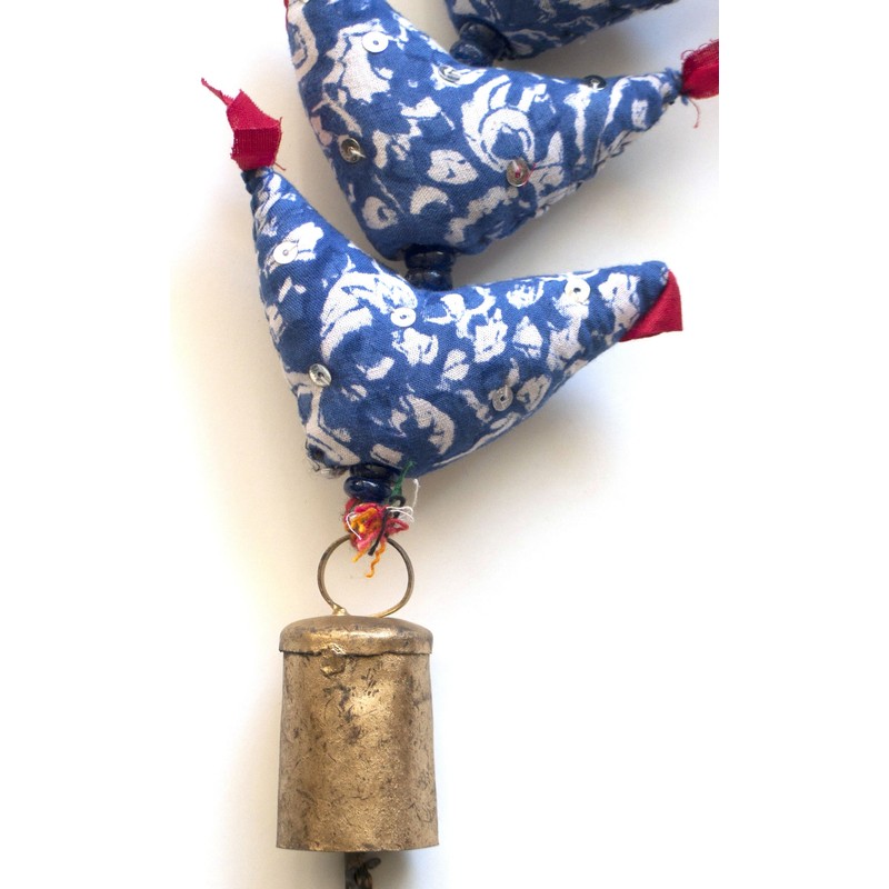 Mango Gifts Prosperity Hens Indigo Fair Trade 40 inches India