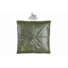 Centaur - High-Quality Leather Seat Cushion - Emerald Green 35 x 35 cm - Ideal for Chair or Bench - Washable Genuine Leather Chair Cushion - Easy-Care Seat Cover