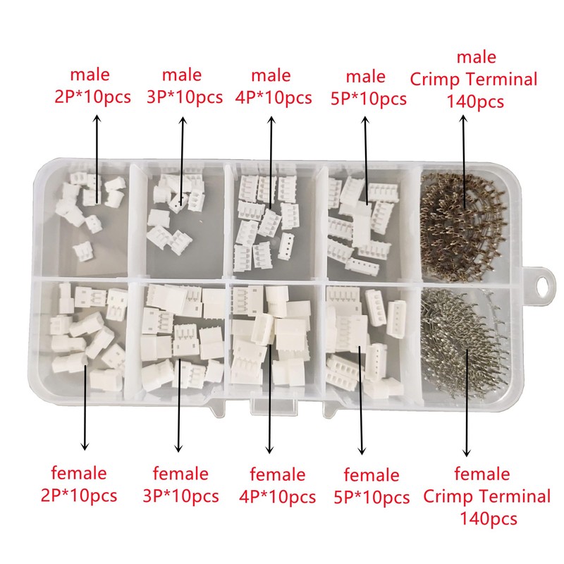 360Pcs JST ZH 1.5mm Connector Kit Compatible 1.5mm Pitch Male
