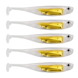 QualyQualy Soft Plastic Lures Swimbait Paddle Tail Shad Lure Bass Bait Shad Minnow Soft Bait for Trout Walleye Crappie Pike 2.75in 3.14in 3.94in (Color 14, 3.94" - 5Pcs)