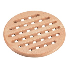 Pearl Metal Wakoat Trading Wooden Pot Trivet Round Outer Diameter 7.9 x Height 0.6 inches (20 x 1.5 cm), Flared H-3658