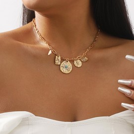 Charm Necklace For Women Dainty Gold Shell Necklace Layered Starfish Necklaces For Women Summer Starfish Necklace Beach Kewelry-Gold